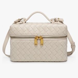 Top Handle Woven Crossbody Bag